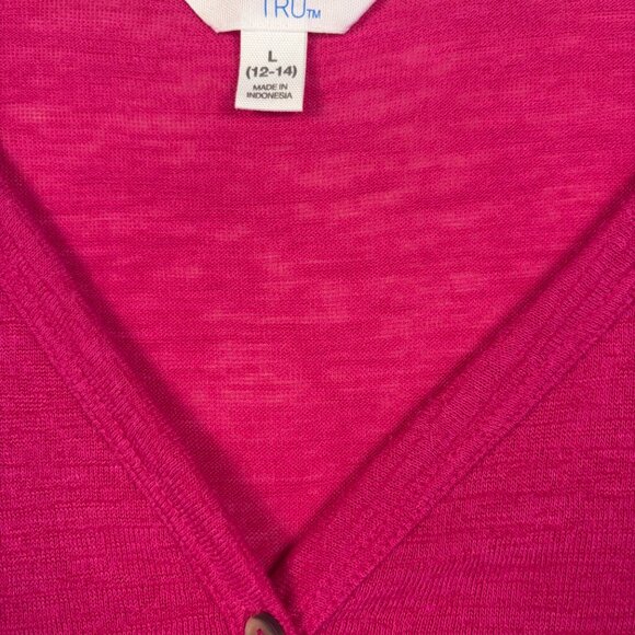 Old Navy Fushia Knit Top with Flutter Sleeves size L - Picture 5 of 5